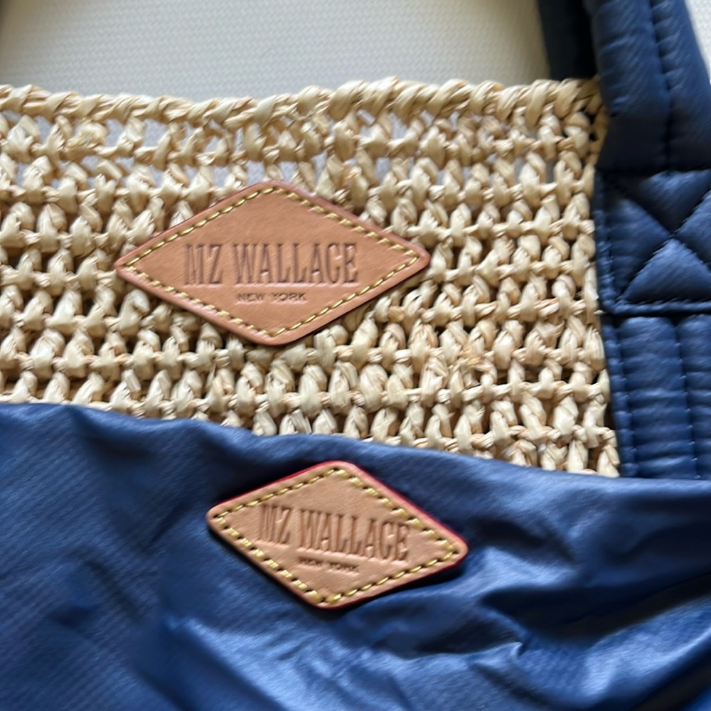 MZ WALLACE Tote Raffia | Navy NWOT - Picture 5 of 10